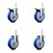Service Caster 5 Inch Blue Poly Swivel 3/4 Inch Square Stem Caster Total Lock Brakes SCC, 2PK SCC-SQTTL20S514-PPUB-BLUE-34-2-S-2 - alternate 2